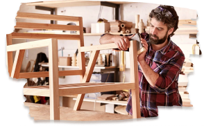 Pegamento para madera Gluteka utilizado en fabricación de muebles de madera a escala industrial